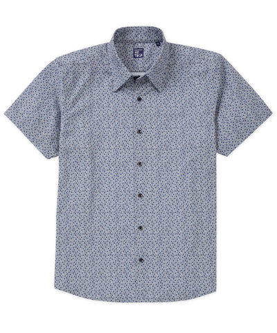 Westport No-Tuck Short Sleeve Button Under Collar Stretch Performance 'Paisley Bloom' Sport Shirt, Men's Big & Tall