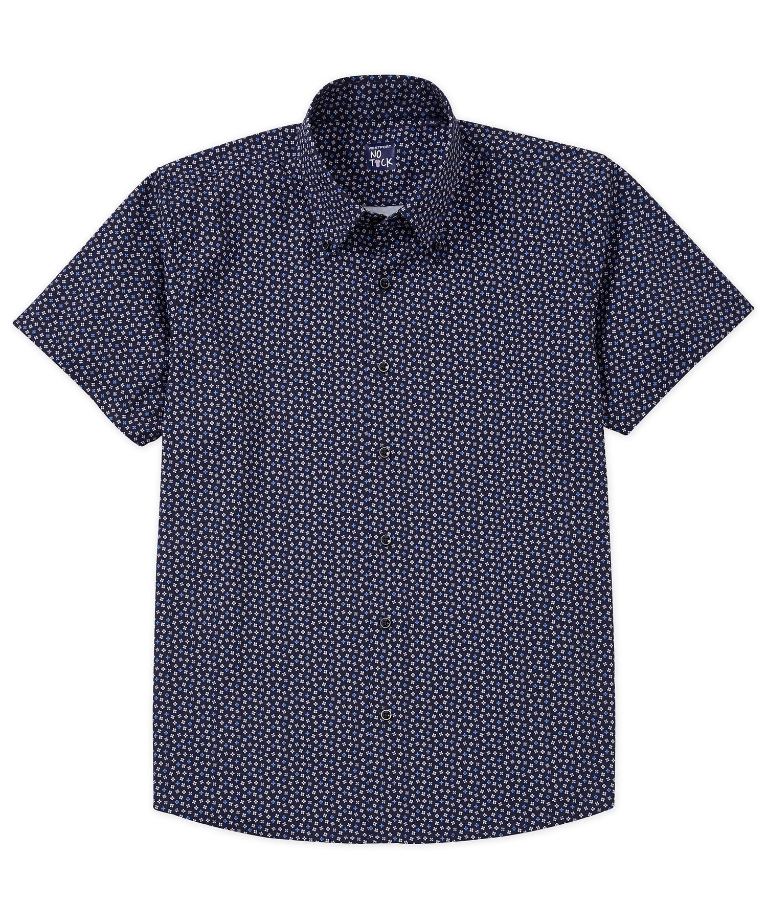 GRADATION PRINTED OPEN COLLAR SHIRT NAVY