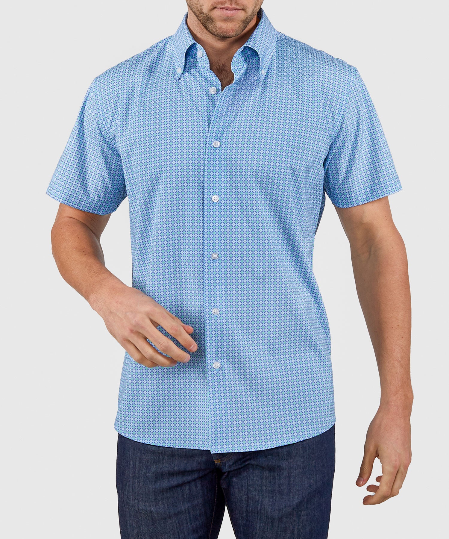 Short Sleeve Button Down Tuckless Dress Shirts Men's Big Tall Westport No-Tuck Short Sleeve Button Down Collar Stretch Performance 'Intricate Tiles' ... Short Sleeve Button Down Tuckless Dress Shirts Men's Big Tall Westport No-Tuck Short Sleeve Button Down Collar Stretch Performance 'Intricate Tiles' ...