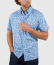 Westport No-Tuck Short Sleeve Button Down Collar Stretch Performance 'Mandala' Sport Shirt