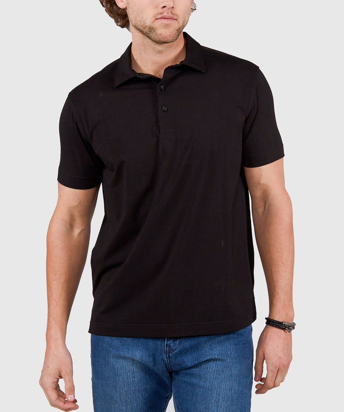 Westport No-Tuck Short Sleeve Cotton Performance Stretch Polo Knit Shirt, Men's Big & Tall