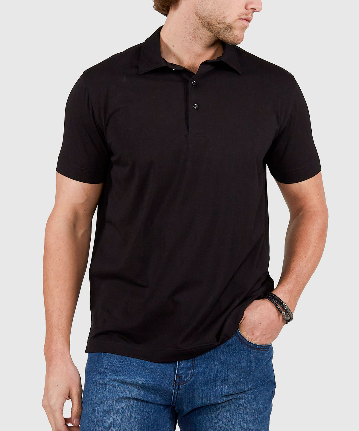 Westport No-Tuck Short Sleeve Cotton Performance Stretch Polo Knit Shirt, Men's Big & Tall