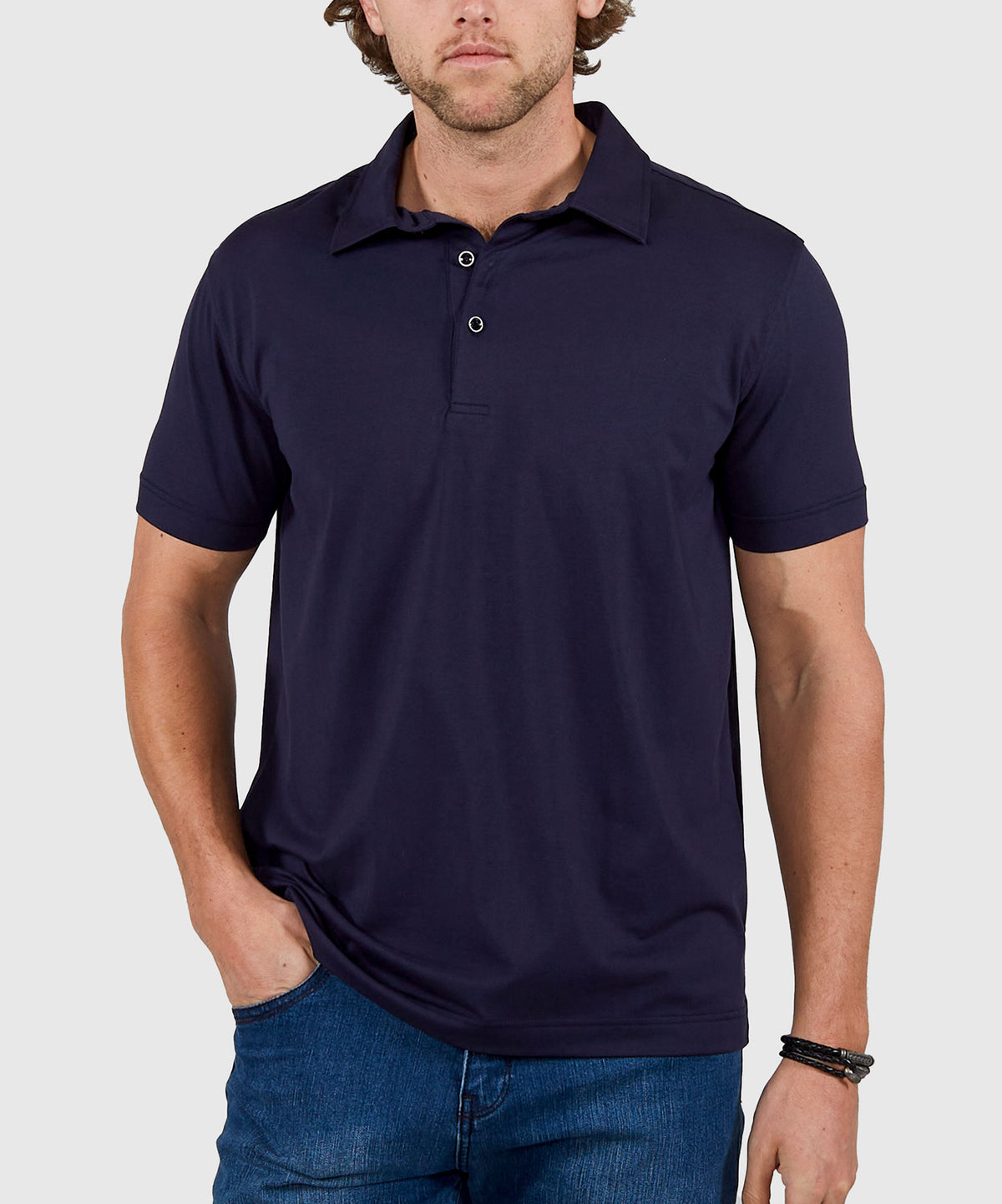 Westport No-Tuck Short Sleeve Cotton Performance Stretch Polo Knit Shirt, Men's Big & Tall
