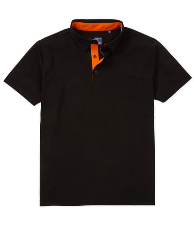 Westport No-Tuck Short Sleeve Cotton Performance Contrast Trim Placket Polo Knit Shirt, Men's Big & Tall