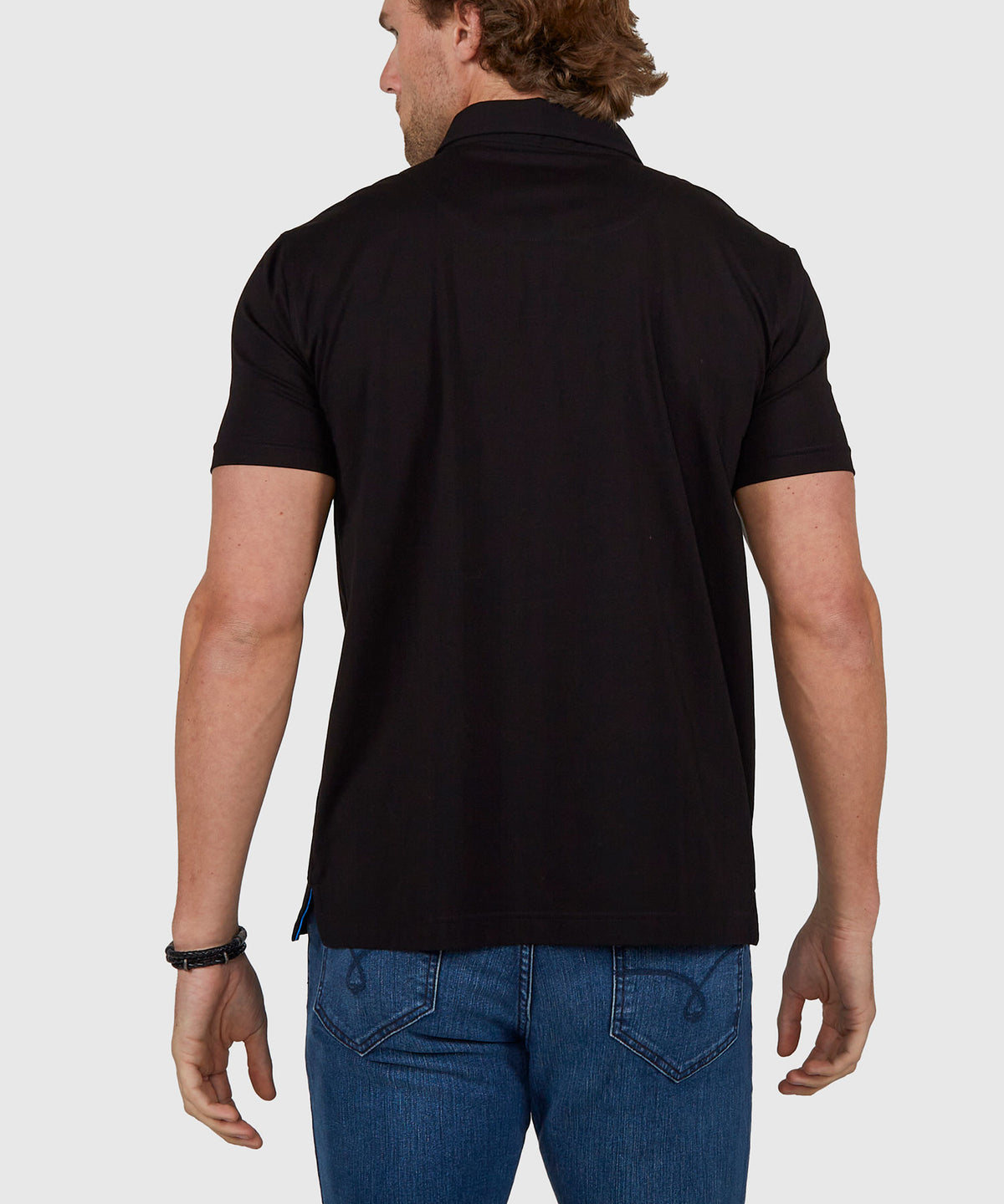 Westport No-Tuck Short Sleeve Cotton Performance Contrast Trim Placket Polo Knit Shirt, Men's Big & Tall