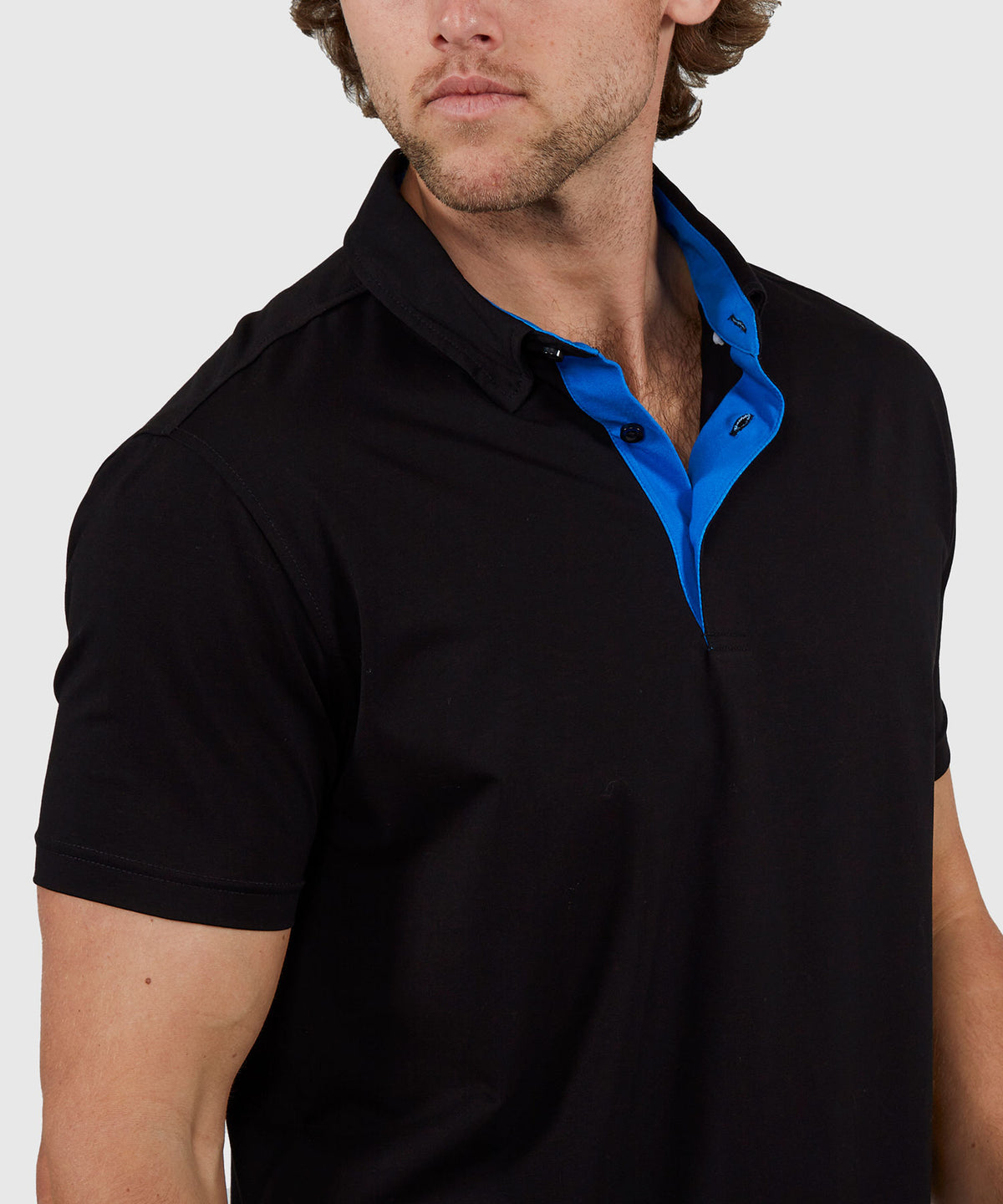 Westport No-Tuck Short Sleeve Cotton Performance Contrast Trim Placket Polo Knit Shirt, Men's Big & Tall