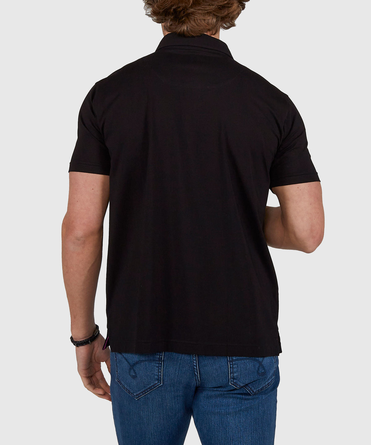 Westport No-Tuck Short Sleeve Cotton Performance Contrast Trim Placket Polo Knit Shirt, Men's Big & Tall