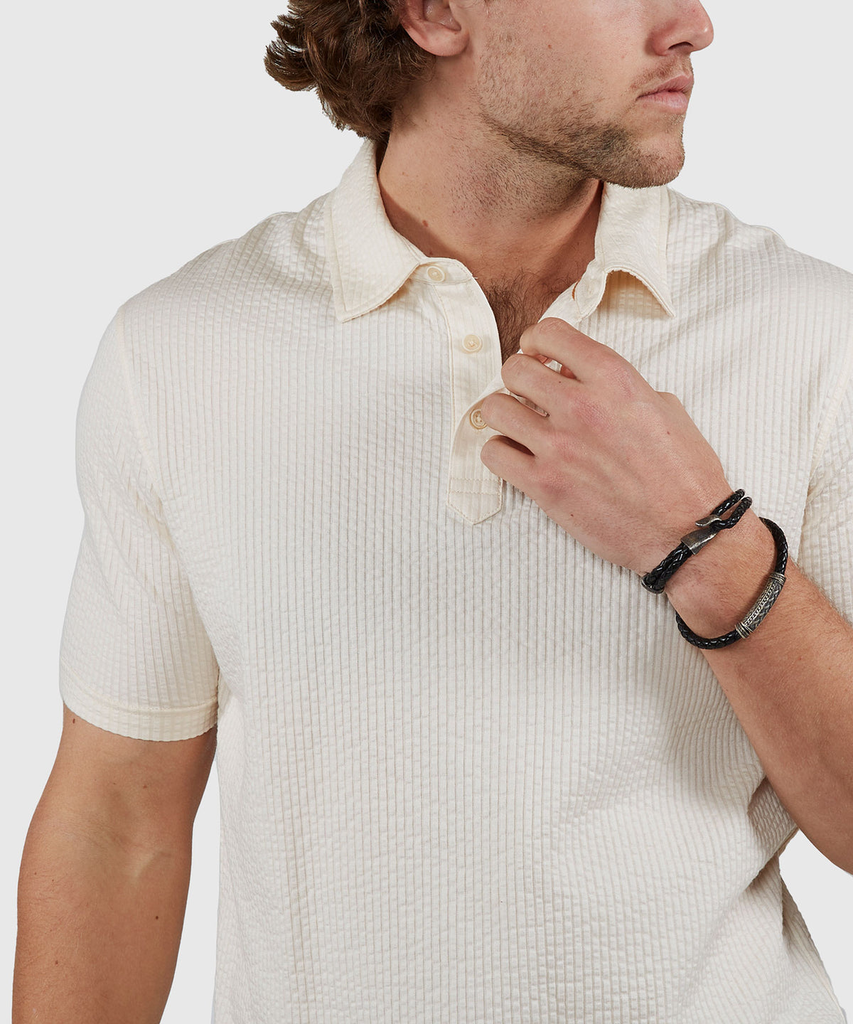 Westport Black Short Sleeve Seersucker Garment Dyed Polo Knit Shirt, Men's Big & Tall