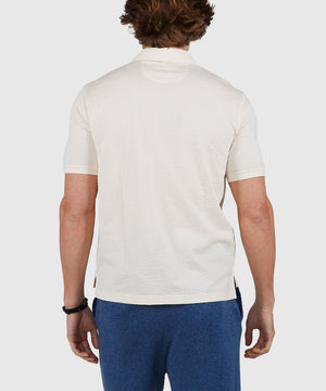 Westport Black Short Sleeve Seersucker Garment Dyed Polo Knit Shirt