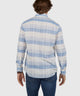 Westport Black Long Sleeve Indigo-Washed Striped Cotton-Linen Sport Shirt