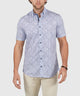 Westport Black Short Sleeve Semi Spread Button Under Collar Print Sport Shirt