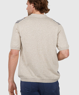 Westport Black Short Sleeve Button Front Polo Knit Shirt