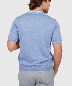 Westport Black Short Sleeve Retro II Zip Polo