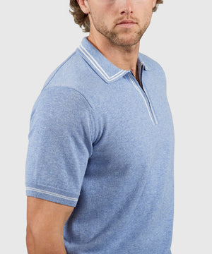 Westport Black Short Sleeve Retro II Zip Polo