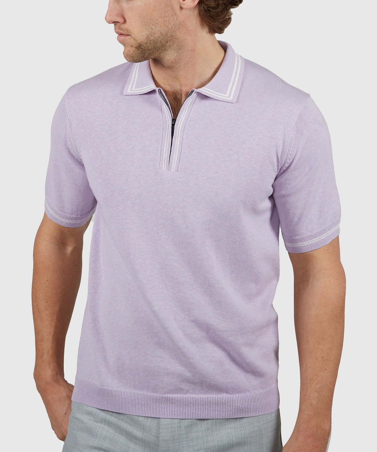 Westport Black Short Sleeve Retro II Zip Polo, Men's Big & Tall