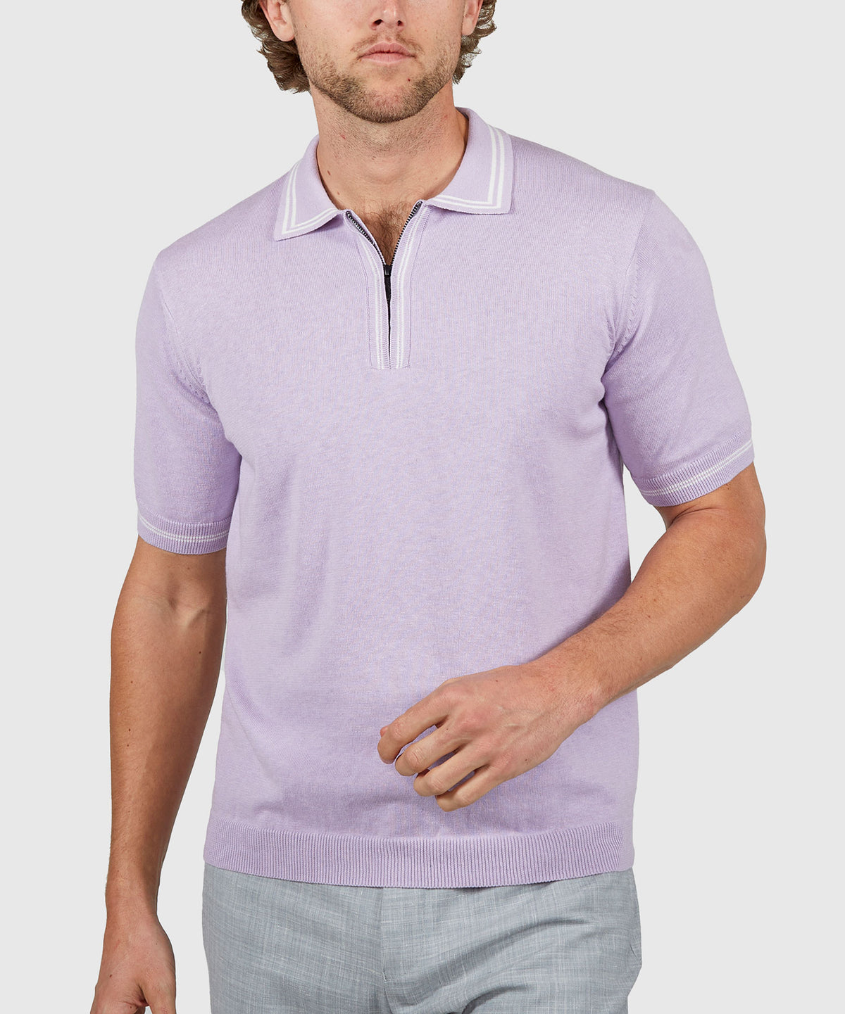 Westport Black Short Sleeve Retro II Zip Polo, Men's Big & Tall