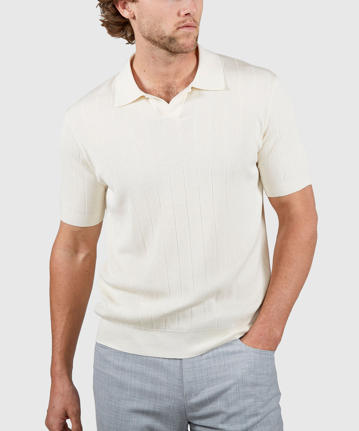 Westport Black Short Sleeve Portofino Johnny Collar Polo Knit Shirt, Men's Big & Tall