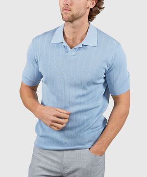 Westport Black Short Sleeve Portofino Johnny Collar Polo Knit Shirt