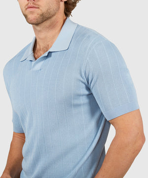 Westport Black Short Sleeve Portofino Johnny Collar Polo Knit Shirt