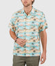 Westport Black Beach Print Short Sleeve Linen Camp Shirt