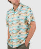 Westport Black Beach Print Short Sleeve Linen Camp Shirt