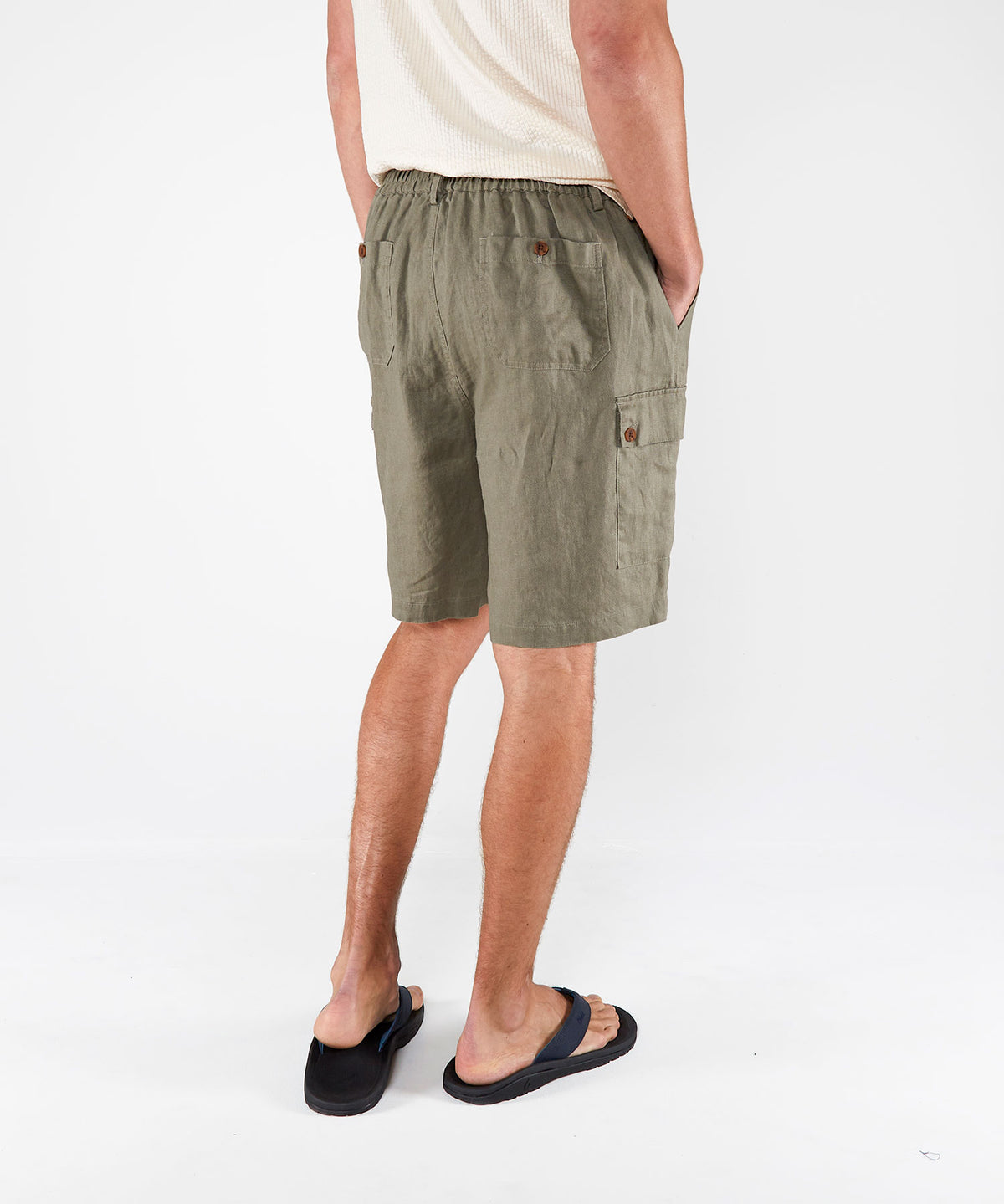 Westport Black Southport Linen Drawcord Cargo Short, Men's Big & Tall
