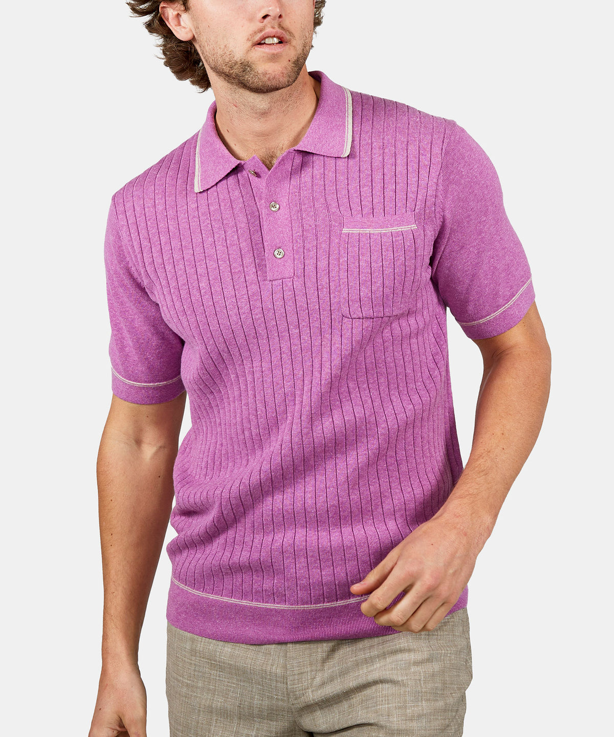 Westport Black Short Sleeve Amici Ribbed Knit Polo Shirt, Men's Big & Tall