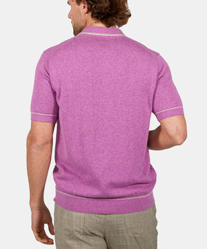 Westport Black Short Sleeve Amici Ribbed Knit Polo Shirt
