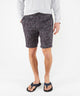 Westport Black Southport Leaf Print Linen Drawcord Short