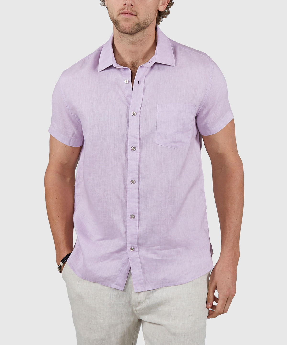 Westport Black Short Sleeve Southport Linen Shirt, Men's Big & Tall