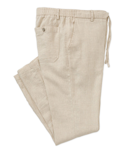 Big & Tall Westport Black Southport Linen Drawcord Pant | Westport