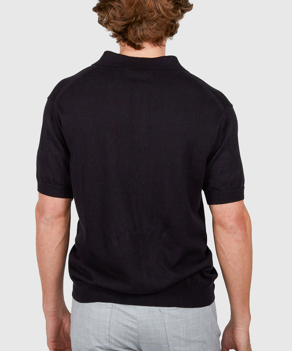 Westport Black Legacy Cotton Cashmere Polo Knit Shirt, Men's Big & Tall