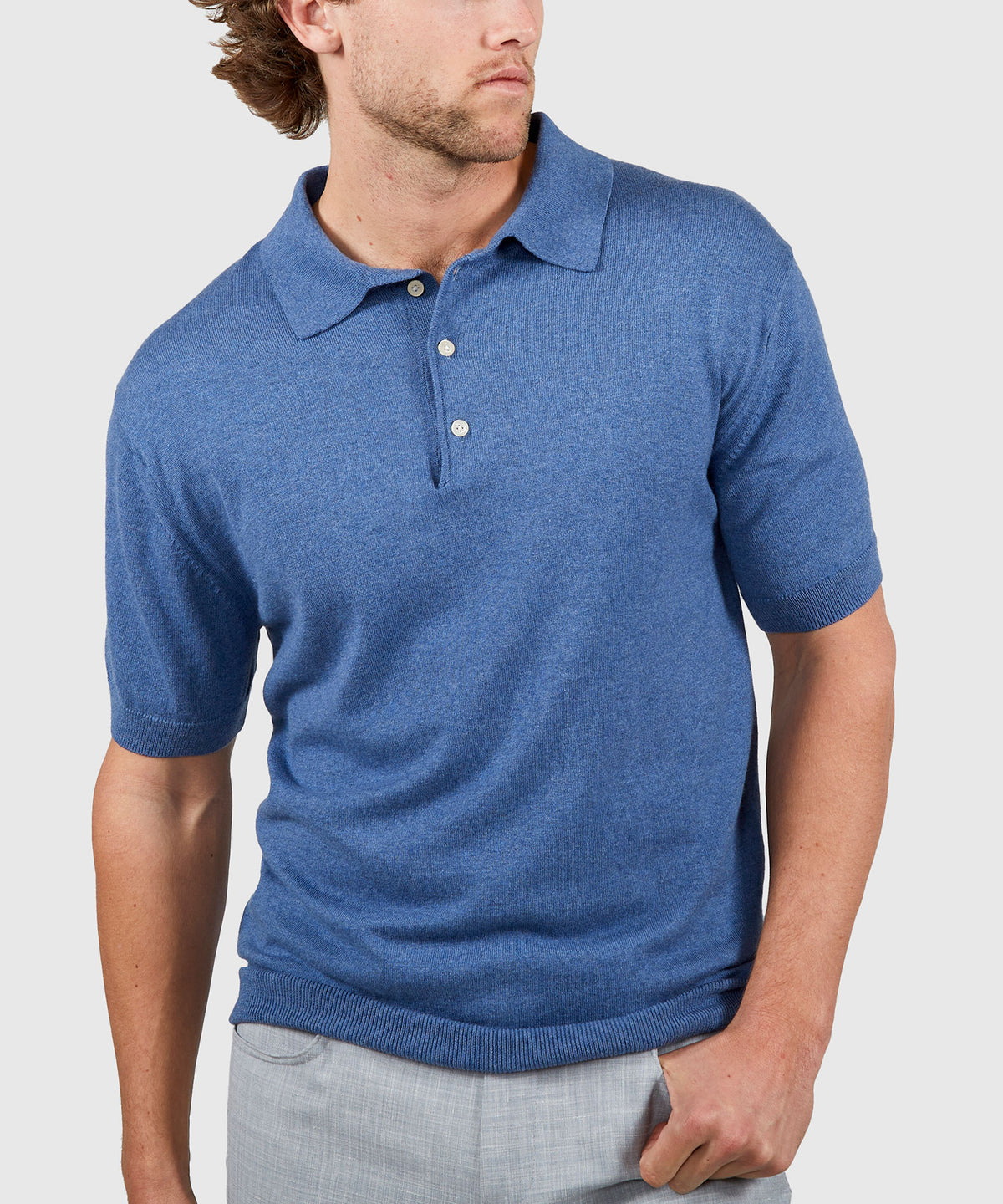 Westport Black Legacy Cotton Cashmere Polo Knit Shirt, Men's Big & Tall