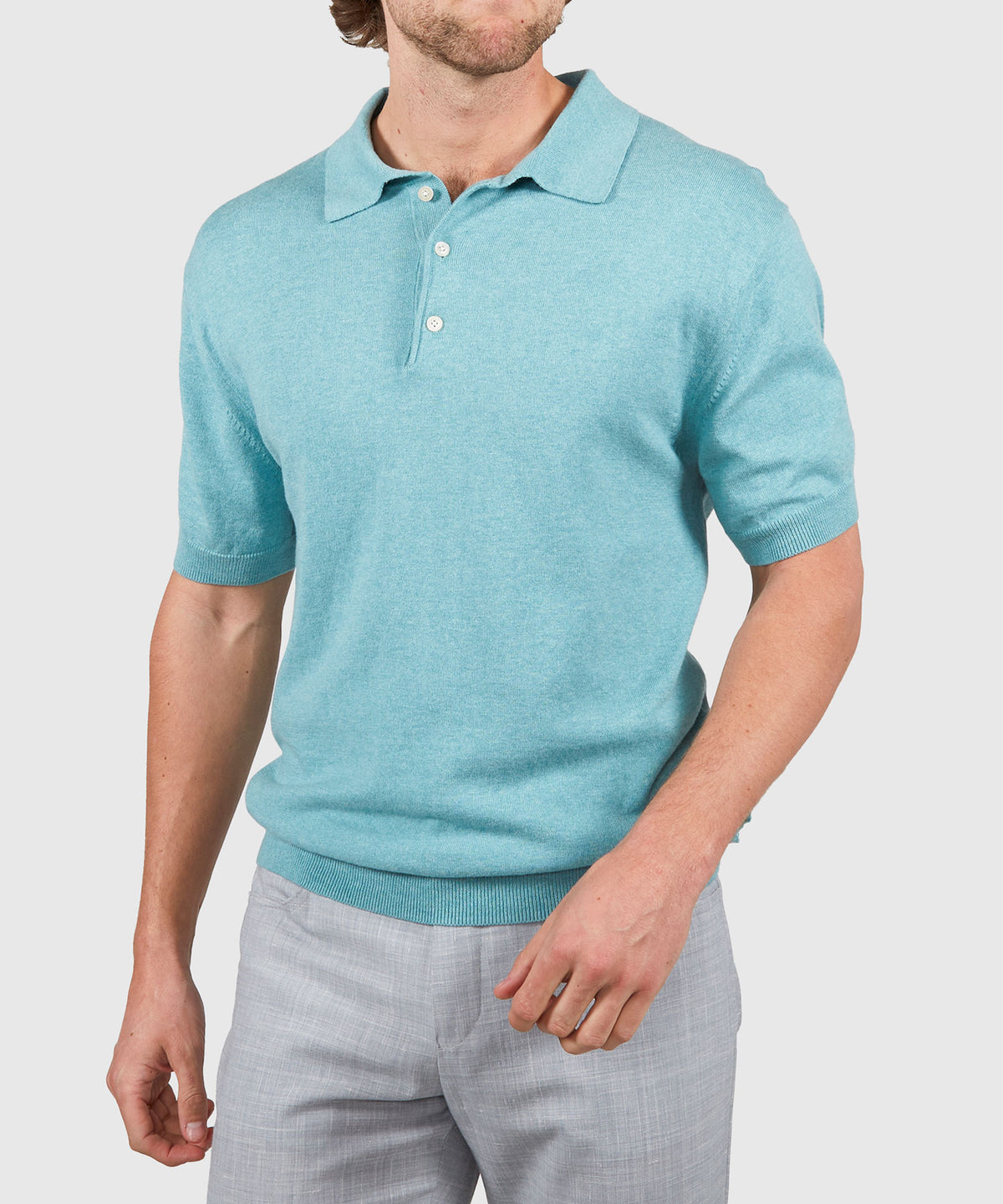 Westport Black Legacy Cotton Cashmere Polo Knit Shirt, Men's Big & Tall