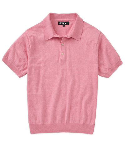 Westport Black Legacy Cotton Cashmere Polo Knit Shirt, Men's Big & Tall