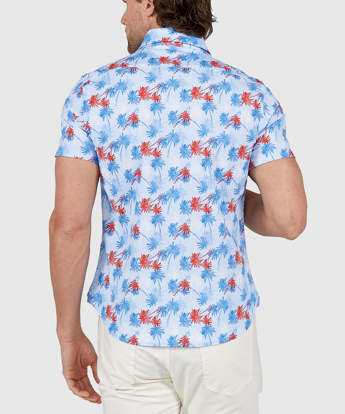 Westport Lifestyle Short Sleeve Seersucker Print Sport Shirt, Men's Big & Tall