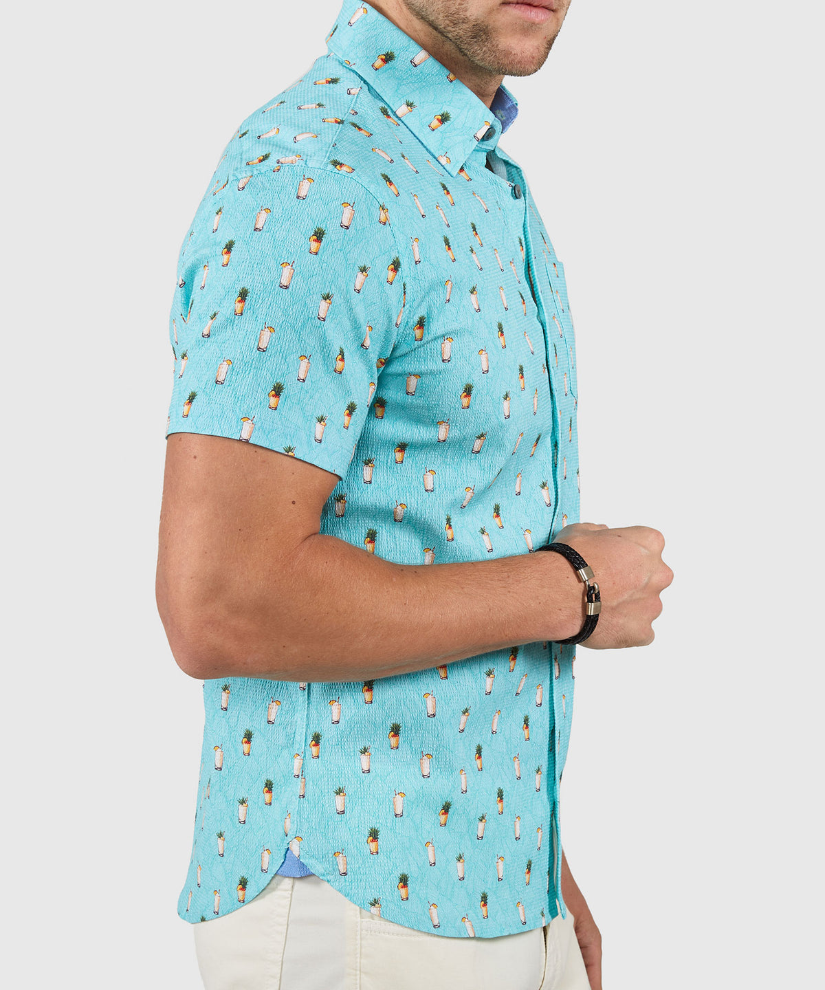 Westport Lifestyle Short Sleeve Seersucker Print Sport Shirt, Men's Big & Tall