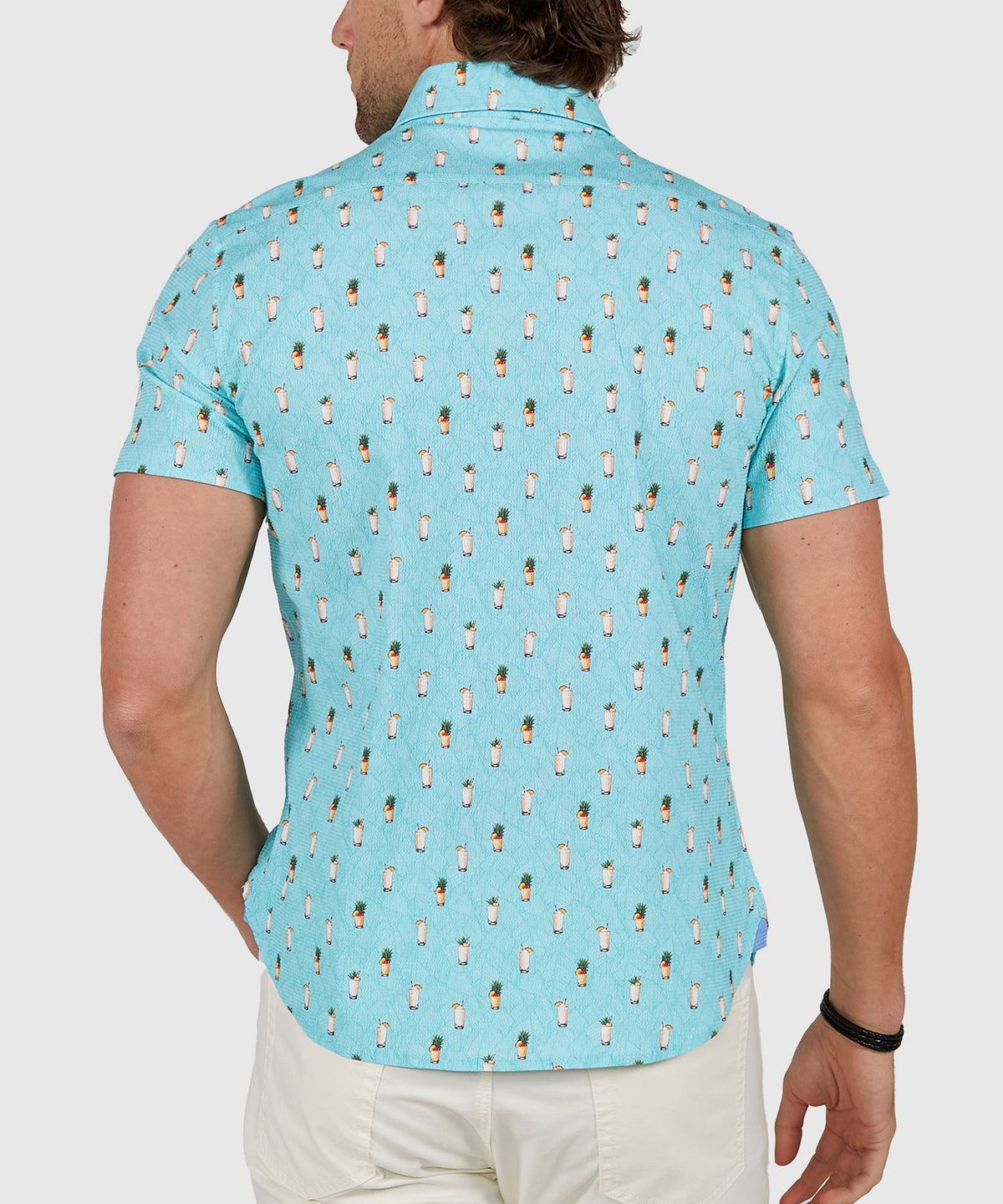 Westport Lifestyle Short Sleeve Seersucker Print Sport Shirt, Men's Big & Tall