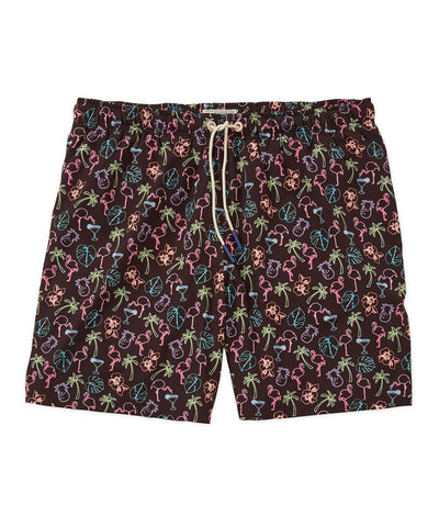 Westport Lifestyle Flamingo Print Compo Swim Trunks, Men's Big & Tall