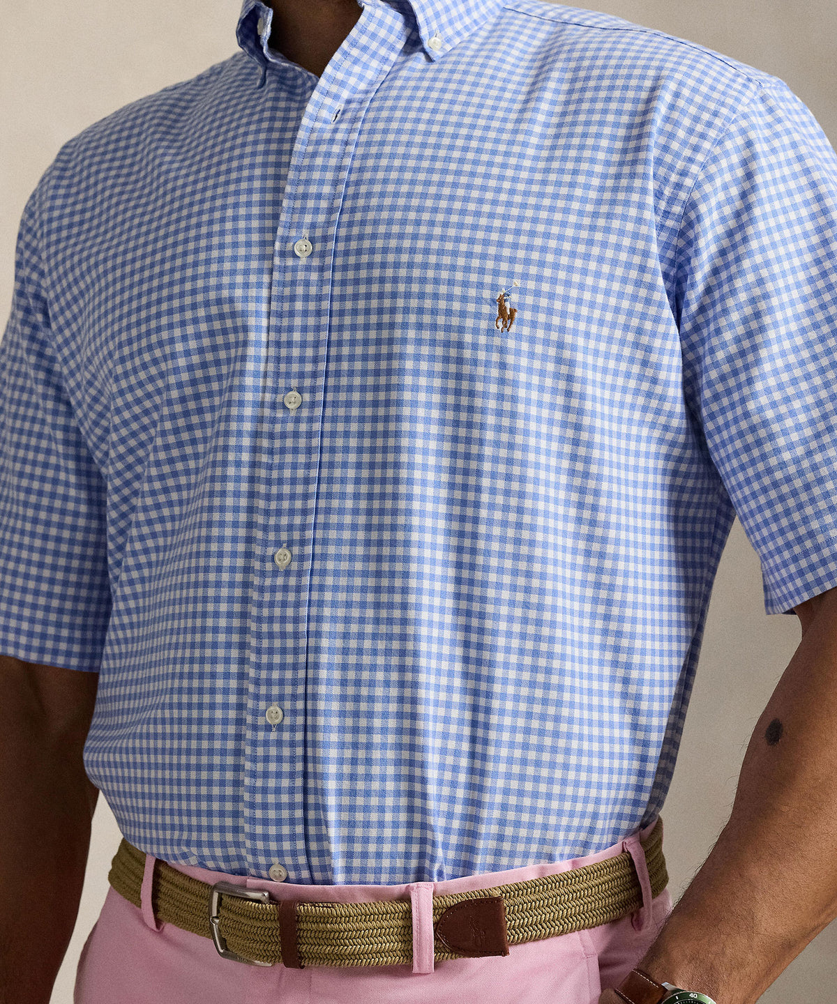 Polo Ralph Lauren Short Sleeve Button Down Collar Oxford Sport Shirt, Men's Big & Tall