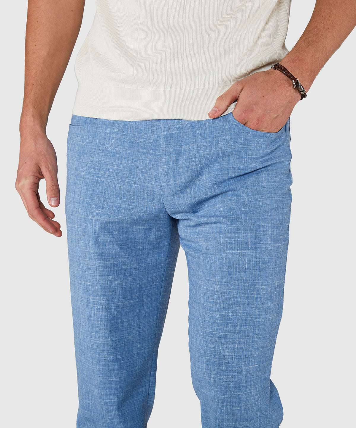 Westport Black Stretch Linen 5-Pocket Pant, Men's Big & Tall