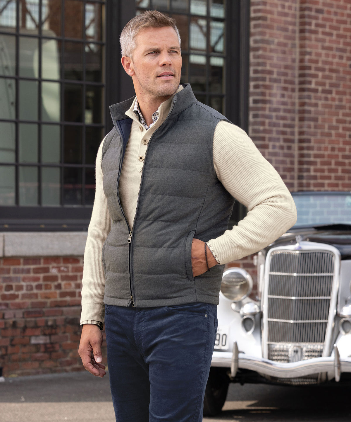 Peter Millar Davos Flannel Vest, Men's Big & Tall