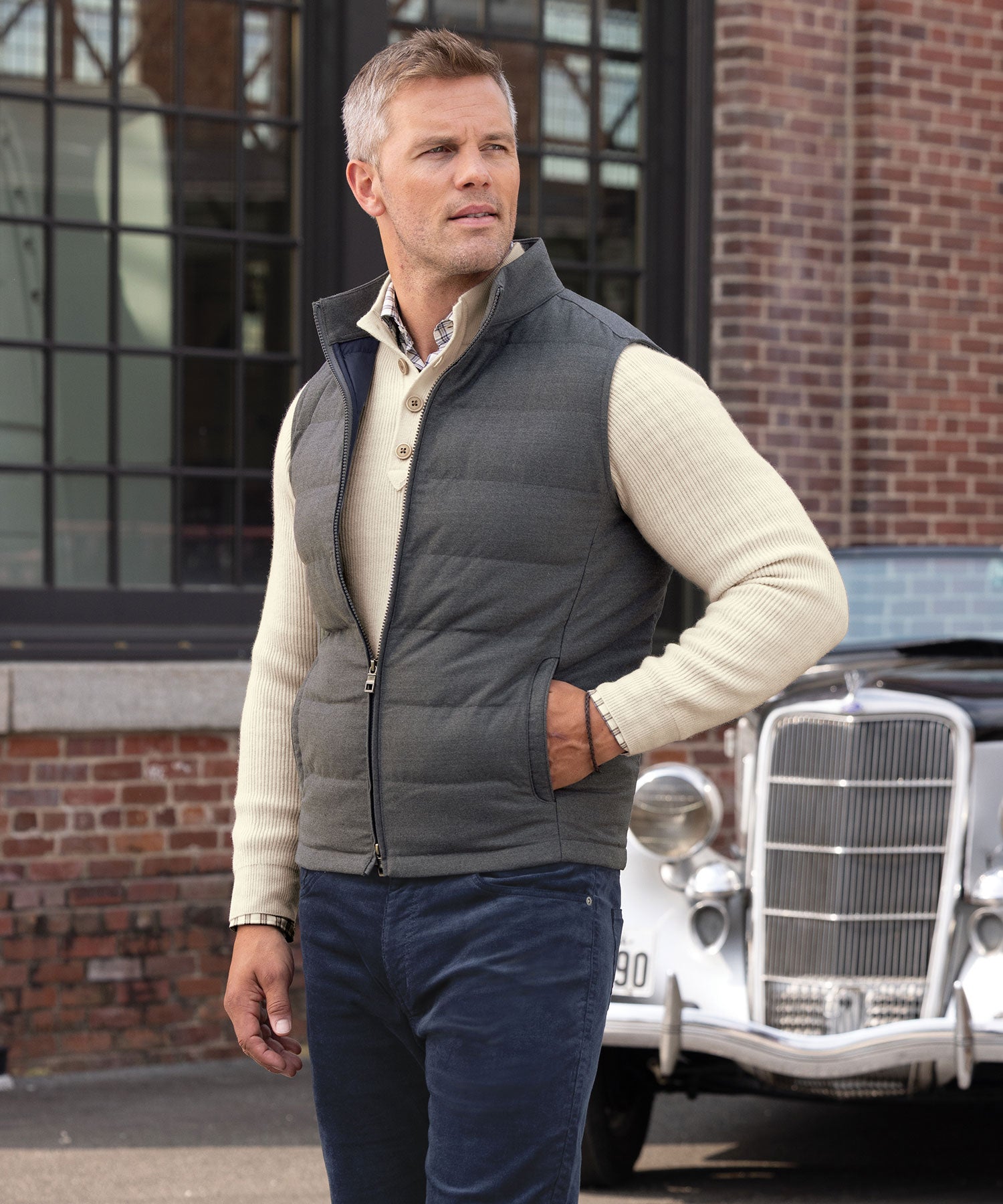 Peter Millar Big Tall Davos Flannel Vest Westport Big Tall