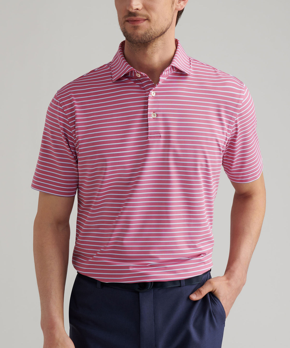 Peter Millar Short Sleeve Dunnes Stripe Performance Polo, Men's Big & Tall