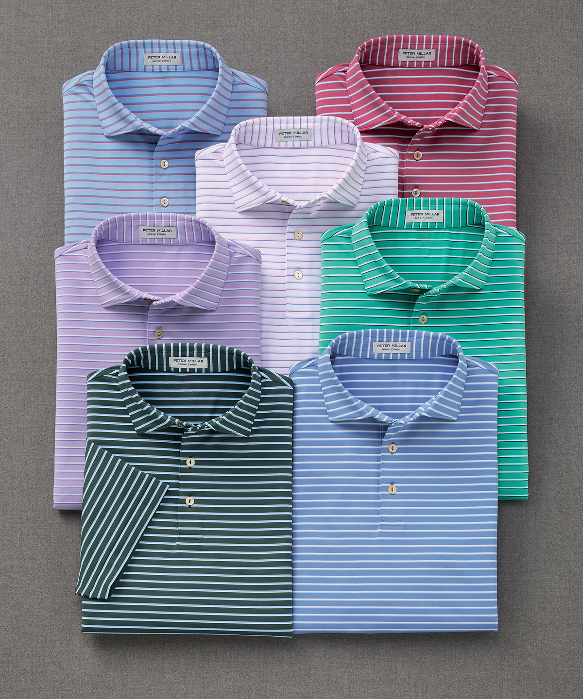 Peter Millar Short Sleeve Dunnes Stripe Performance Polo, Men's Big & Tall