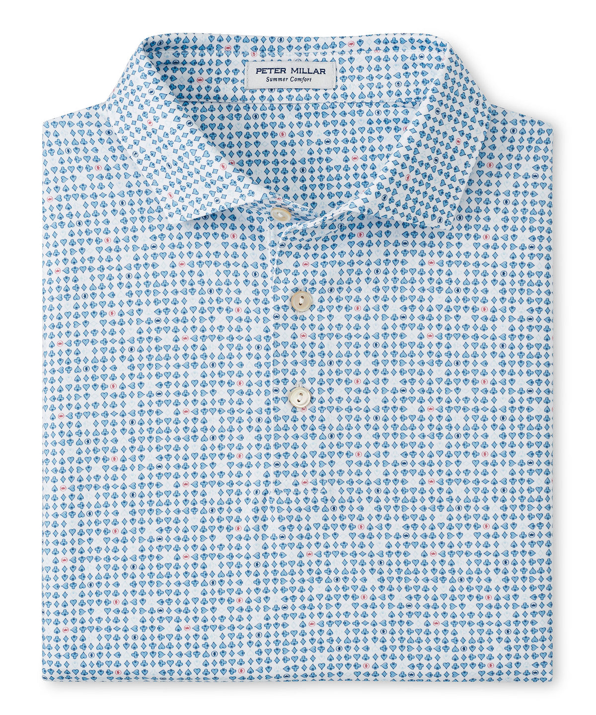 Peter Millar Short Sleeve Ace Of Spades Printed Performance Polo, Men's Big & Tall
