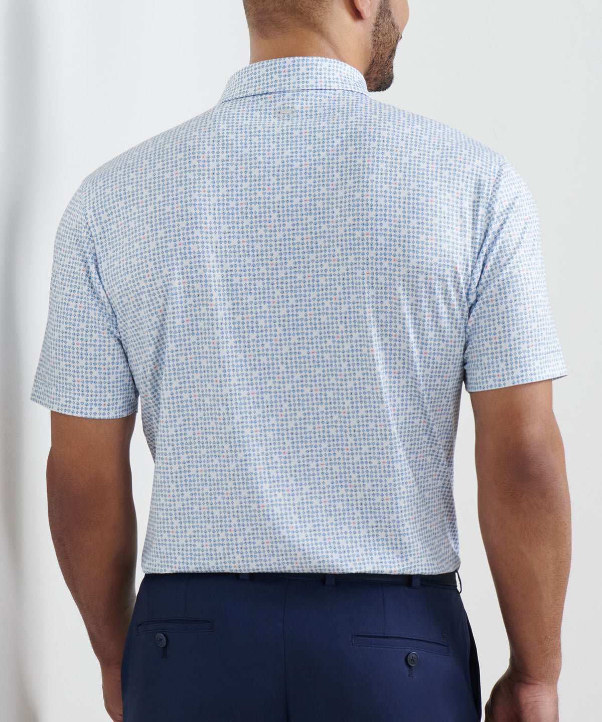 Peter Millar Short Sleeve Ace Of Spades Printed Performance Polo, Men's Big & Tall