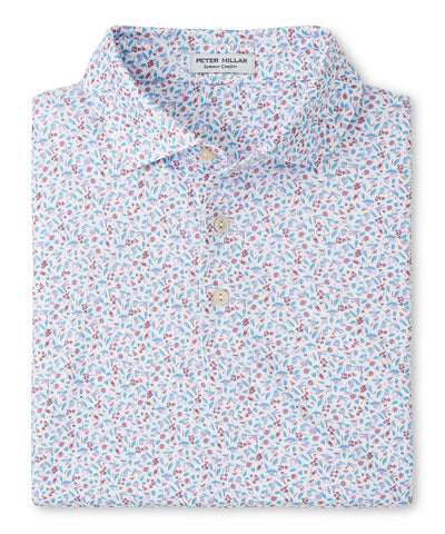 Peter Millar Short Sleeve Orange Crush Printed Performance Polo, Men's Big & Tall