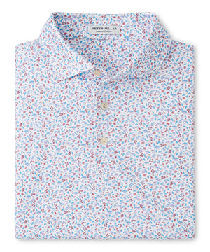 Peter Millar Short Sleeve Orange Crush Printed Performance Polo