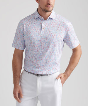 Peter Millar Short Sleeve Orange Crush Printed Performance Polo
